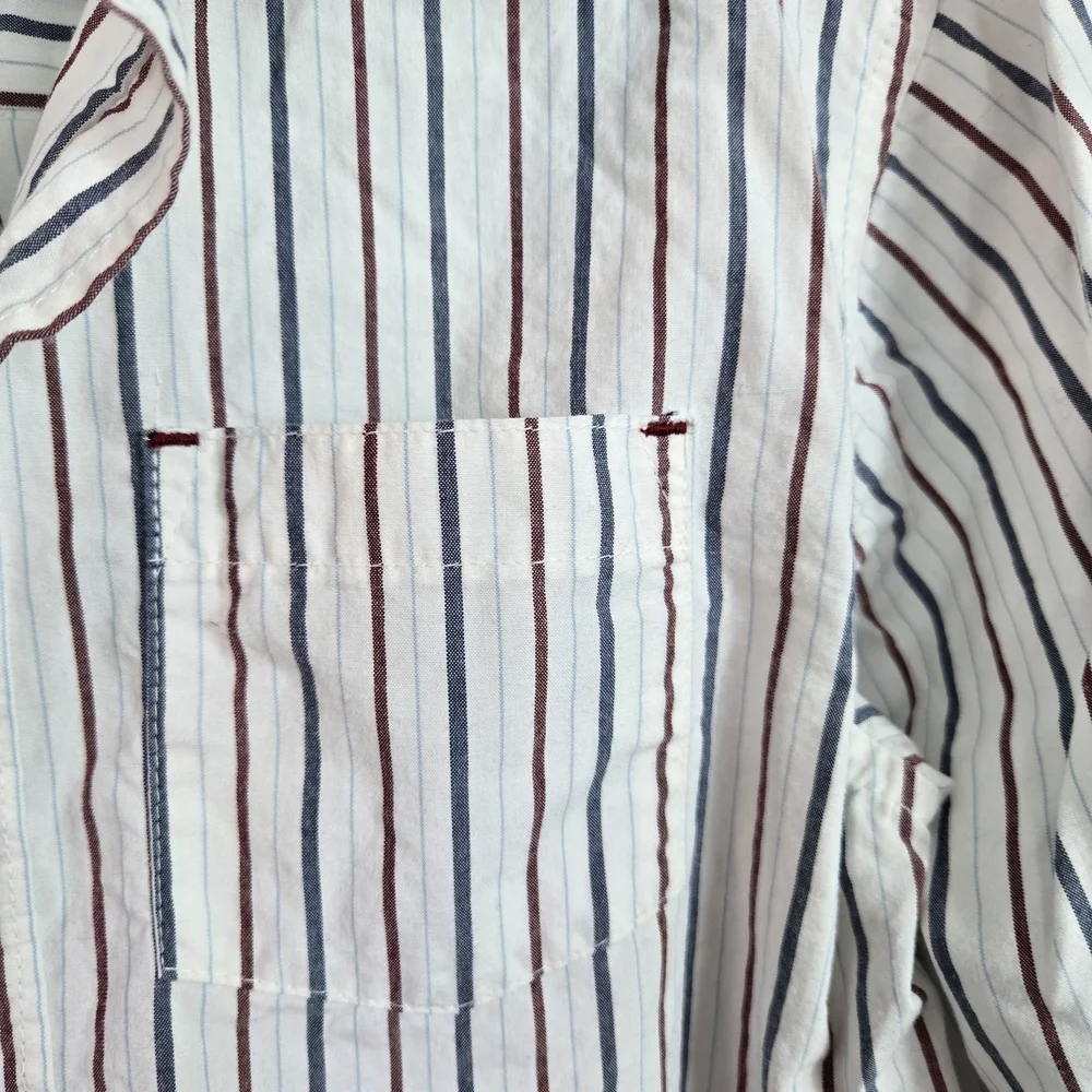 Gymboree Boys White Navy Burgundy Striped Long Sleeve Preppy Classic Shirt‎ 5